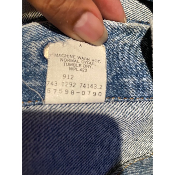 1992 Levi’s Type 3 Jean Jacket Light stonewash  Size L - Picture 5 of 6